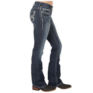 Ariat Women's 31S R.E.A.L. Mid Rise Stretch Boot Cut Jeans Marine Wash 31X28